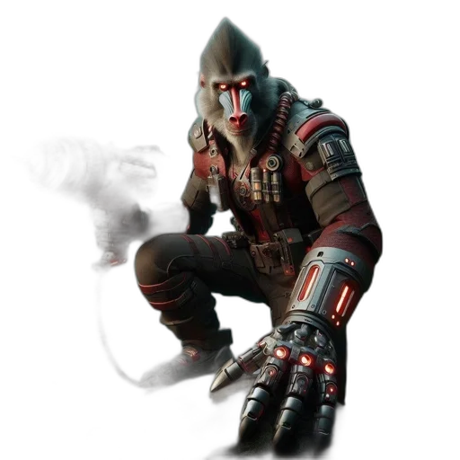 mask, jacket, weapon, staff transparent PNG cut-out