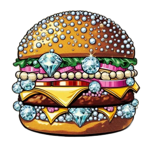 food, jewelry, crown, pixel art transparent PNG cut-out