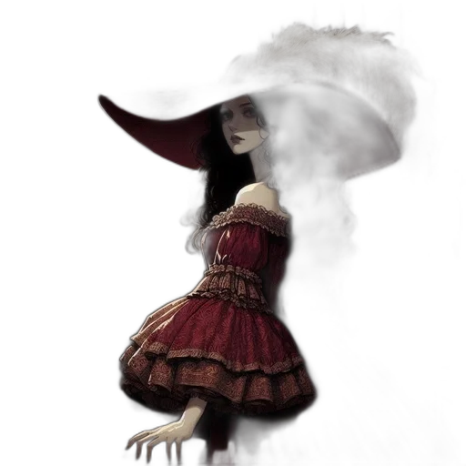 dress, hat, mask, staff transparent PNG cut-out