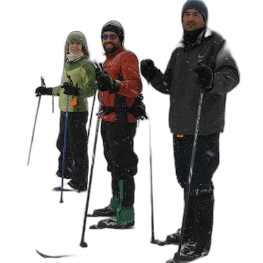 staff, snow, three, people transparent PNG cut-out