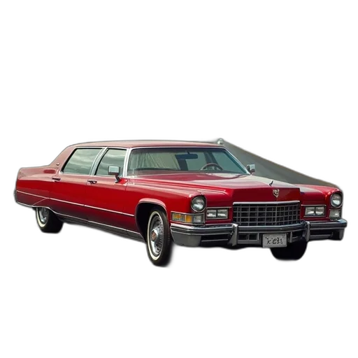 car, red, cadillac, limousine transparent PNG cut-out