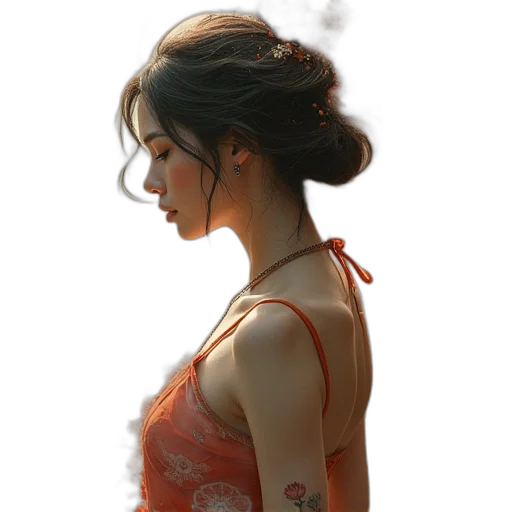 dress, jewelry, face, mask transparent PNG cut-out