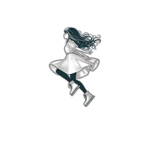 dress, hair, shoes, creature transparent PNG cut-out