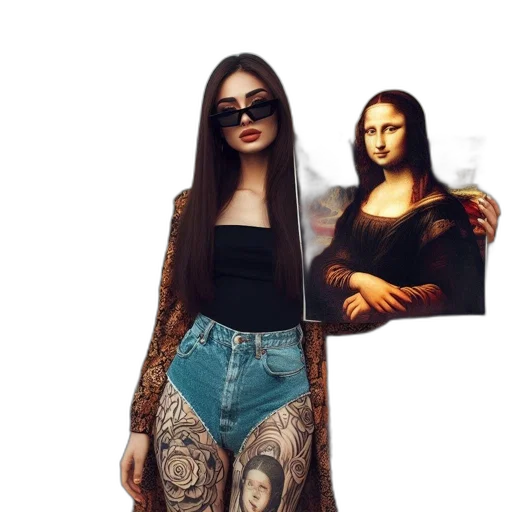 dress, jacket, photorealistic, oil painting transparent PNG cut-out