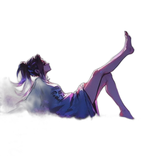 dress, creature, hair, watercolor transparent PNG cut-out