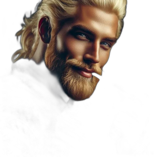 face, dragon, hair, staff transparent PNG cut-out