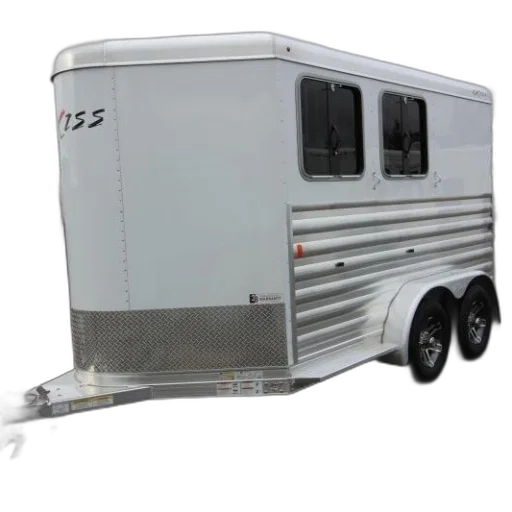 3d render, white, horse, trailer transparent PNG cut-out