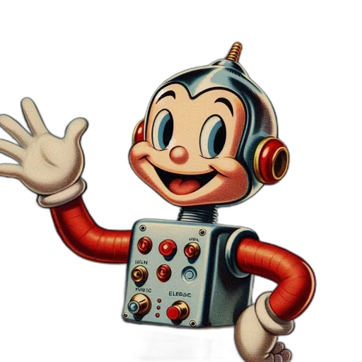 robot, staff, 3d render, concept art transparent PNG cut-out