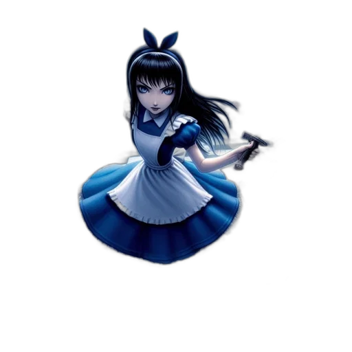 dress, staff, weapon, robot transparent PNG cut-out