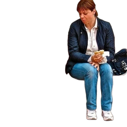 jacket, shoes, staff, photorealistic transparent PNG cut-out