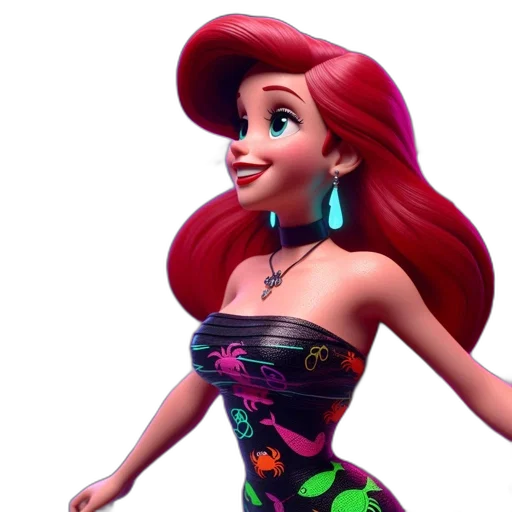 dress, 3d render, cartoon, concept art transparent PNG cut-out