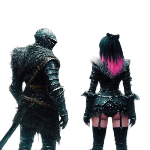 sword, weapon, mask, hair transparent PNG cut-out