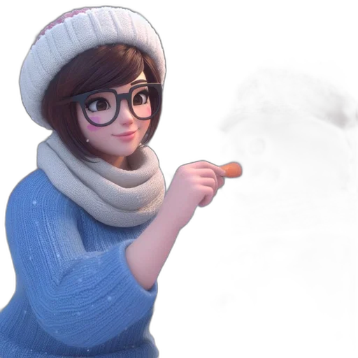 hat, staff, face, jacket transparent PNG cut-out