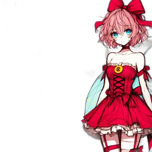 dress, staff, weapon, anime transparent PNG cut-out