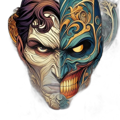 mask, face, jewelry, comic book art transparent PNG cut-out
