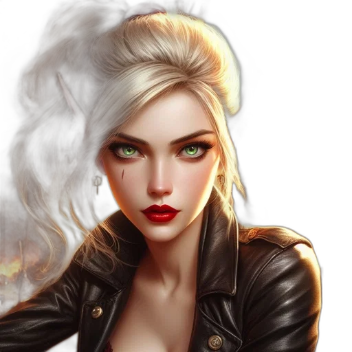 jacket, face, fantasy art, comic book art transparent PNG cut-out