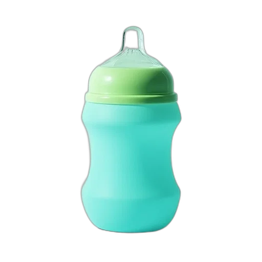bottle, food, 3d render, vaporwave transparent PNG cut-out