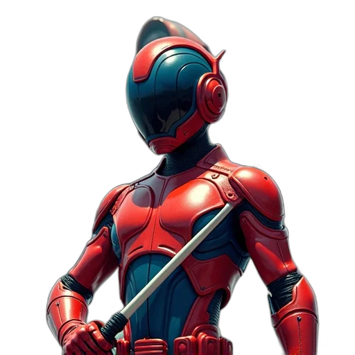 robot, mask, jacket, weapon transparent PNG cut-out