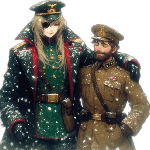 staff, jacket, hat, weapon transparent PNG cut-out