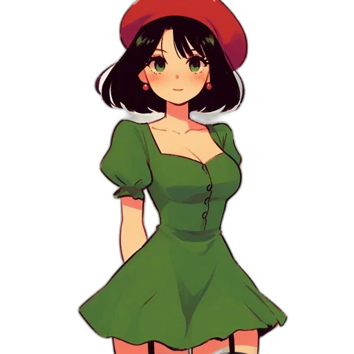 dress, hat, staff, pixel art transparent PNG cut-out