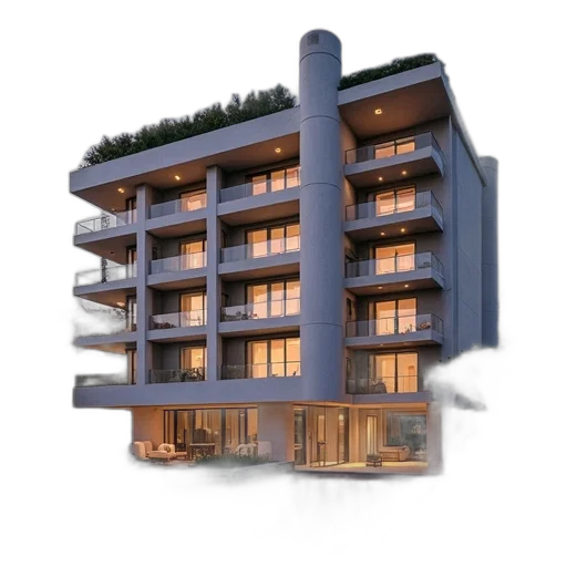 building, 3d render, photorealistic, concept art transparent PNG cut-out