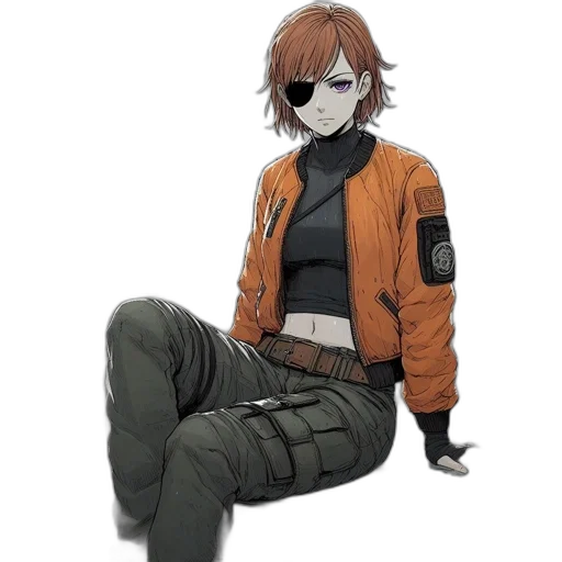 jacket, weapon, staff, robot transparent PNG cut-out
