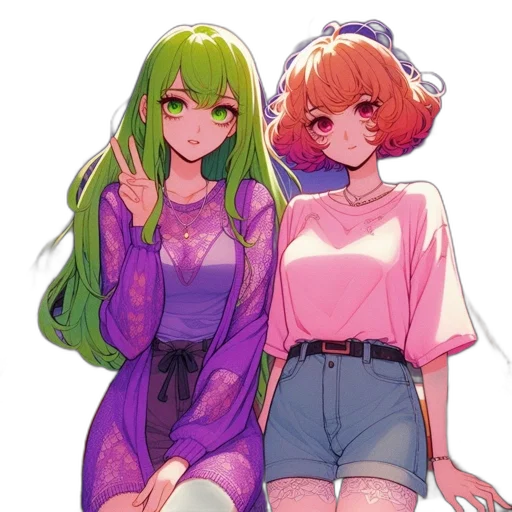 dress, jacket, vaporwave, anime transparent PNG cut-out