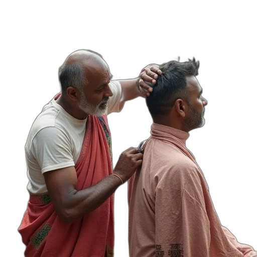 hair, staff, face, photorealistic transparent PNG cut-out