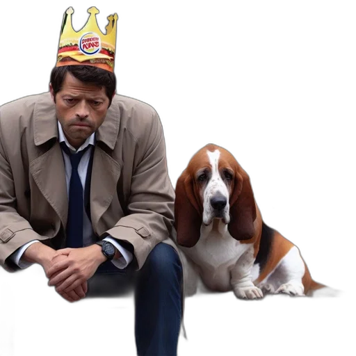 crown, animal, hat, man transparent PNG cut-out