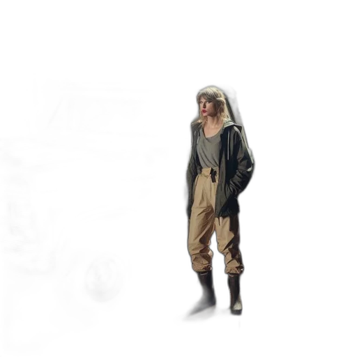 jacket, staff, creature, hat transparent PNG cut-out