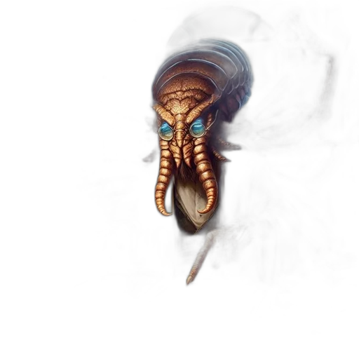 creature, mask, dragon, staff transparent PNG cut-out