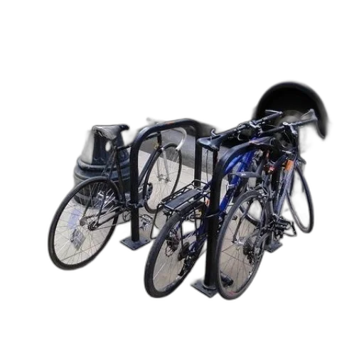3d render, photorealistic, bicycles, parked transparent PNG cut-out