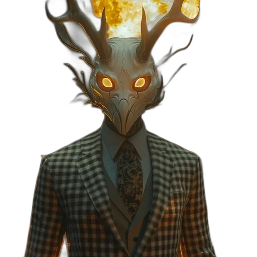 mask, crown, creature, staff transparent PNG cut-out