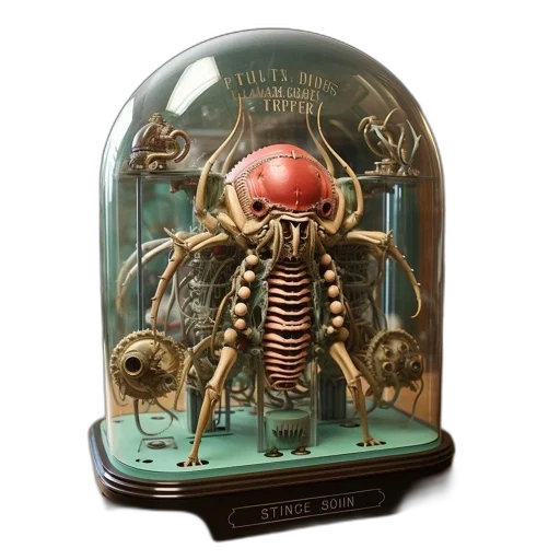 robot, concept art, detailed, steampunk-inspired transparent PNG cut-out