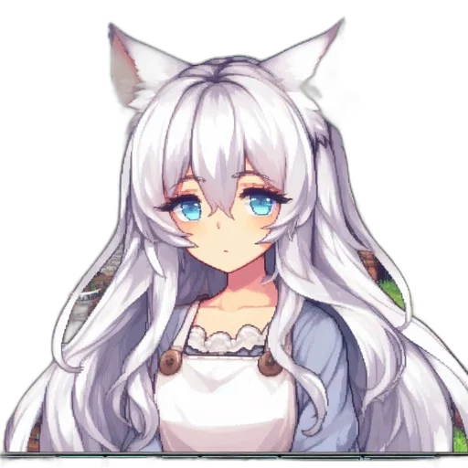 staff, face, anime, pixel art transparent PNG cut-out