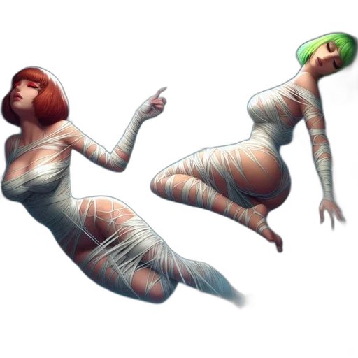 creature, dress, concept art, 3d render transparent PNG cut-out