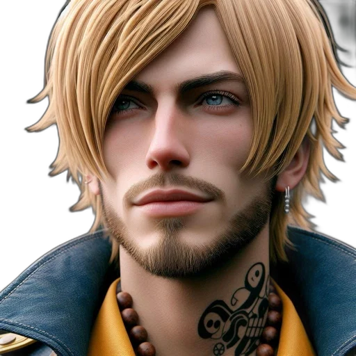 face, jacket, photorealistic, anime transparent PNG cut-out