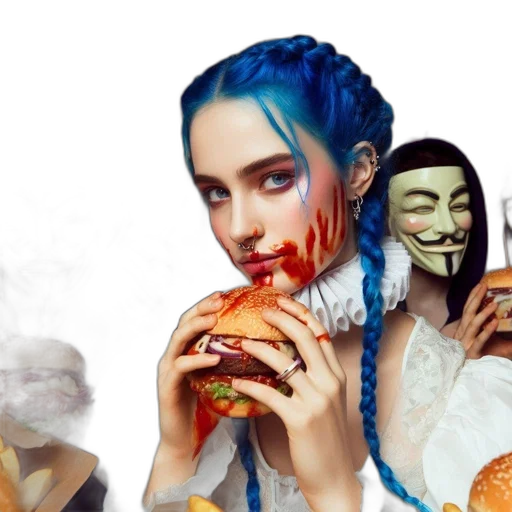 mask, food, concept art, cyberpunk transparent PNG cut-out