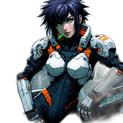 robot, concept art, cyberpunk, comic book art transparent PNG cut-out