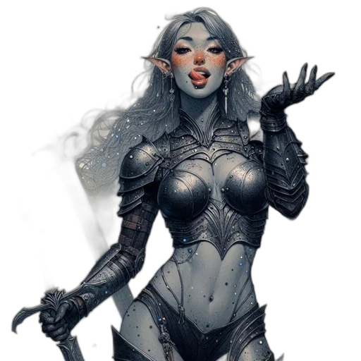 concept art, fantasy art, comic book art, cyberpunk transparent PNG cut-out