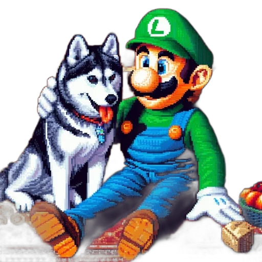 animal, pixel art, concept art, watercolor transparent PNG cut-out