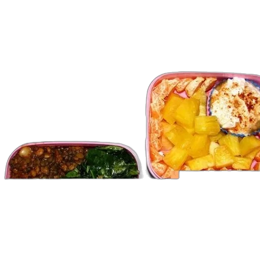 food, three, pink, containers transparent PNG cut-out
