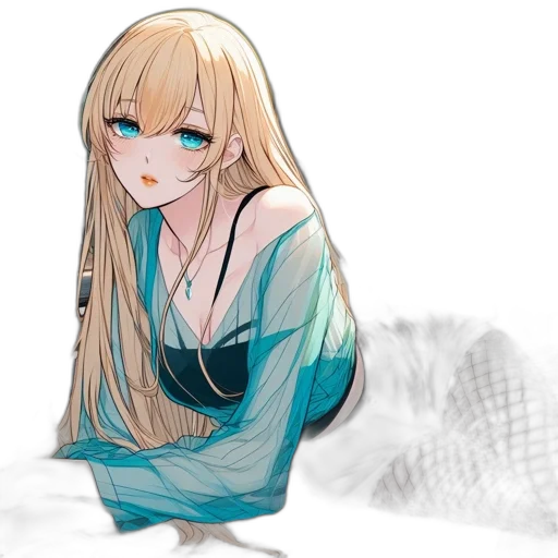 dress, hair, face, creature transparent PNG cut-out