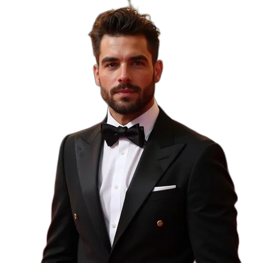 jacket, staff, hair, photorealistic transparent PNG cut-out