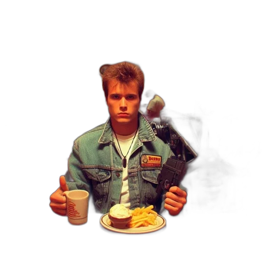 jacket, weapon, robot, staff transparent PNG cut-out