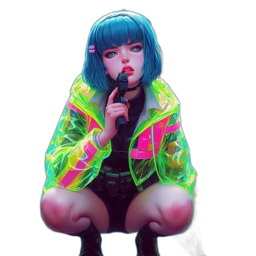 jacket, dress, face, creature transparent PNG cut-out