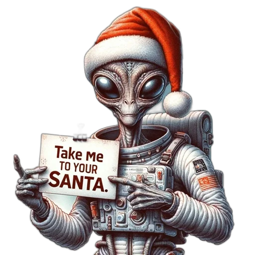 robot, outer space, alien, wears transparent PNG cut-out