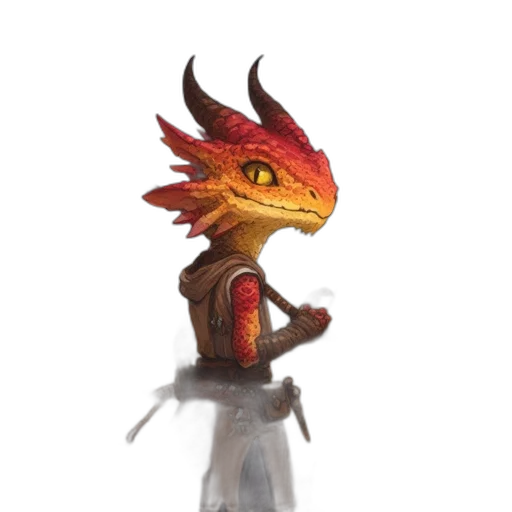 dragon, staff, creature, mask transparent PNG cut-out
