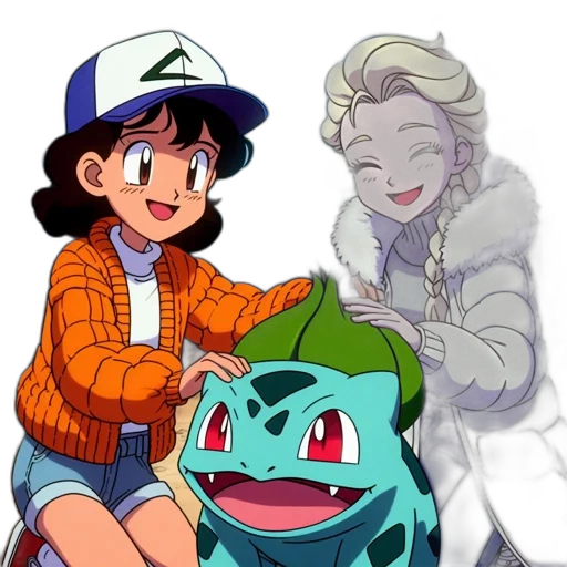 creature, vaporwave, pixel art, anime transparent PNG cut-out