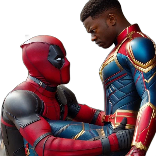 concept art, comic book art, deadpool, captain transparent PNG cut-out